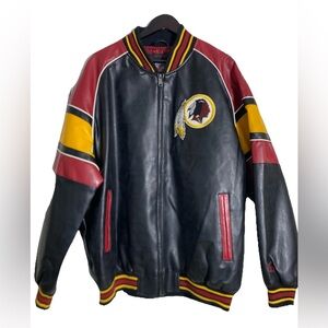 NFL Team Apparel MEN’S WASHINGTON REDSKINS LEATHER JACKET Size 2XL NEW NWT RARE!